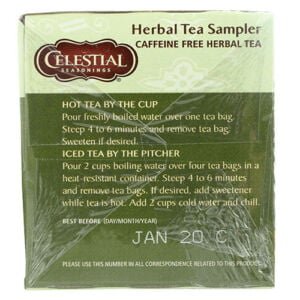 Herbal Tea Sampler Caffeine Free 18 Tea Bags