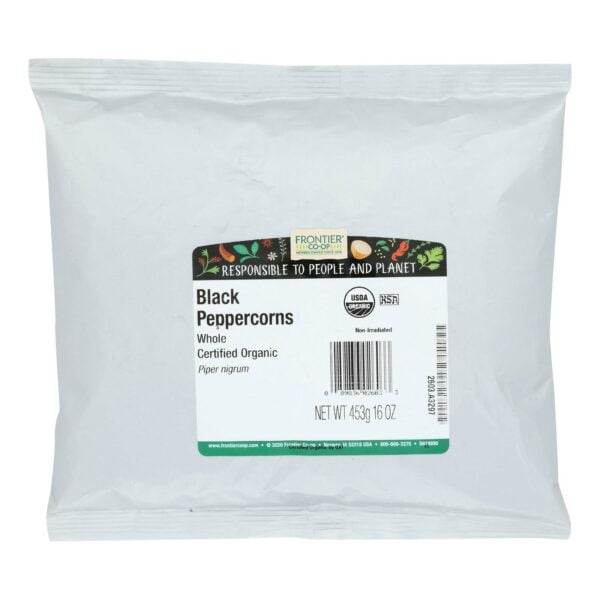 Natural Products Whole Organic Black Peppercorns