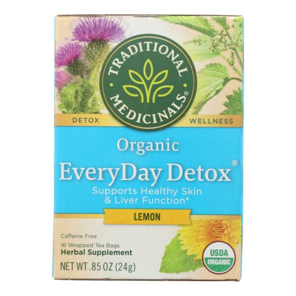 Organic Everyday Detox Lemon Caffeine Free Herbal Tea 16 Tea Bags