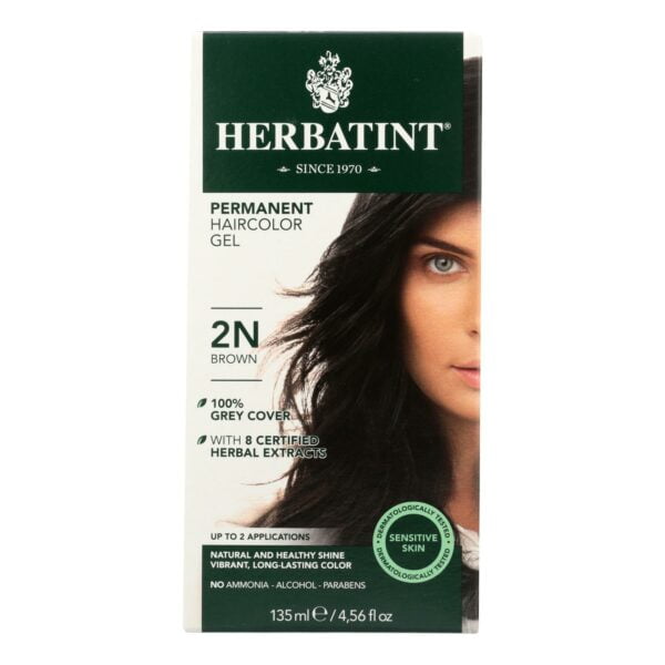 Permanent Herbal Haircolor Gel 2N Brown