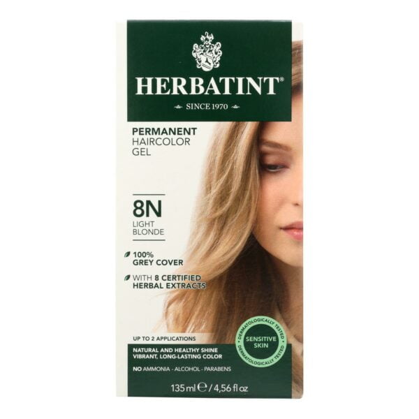 Permanent Herbal Haircolor Gel 8N Light Blonde