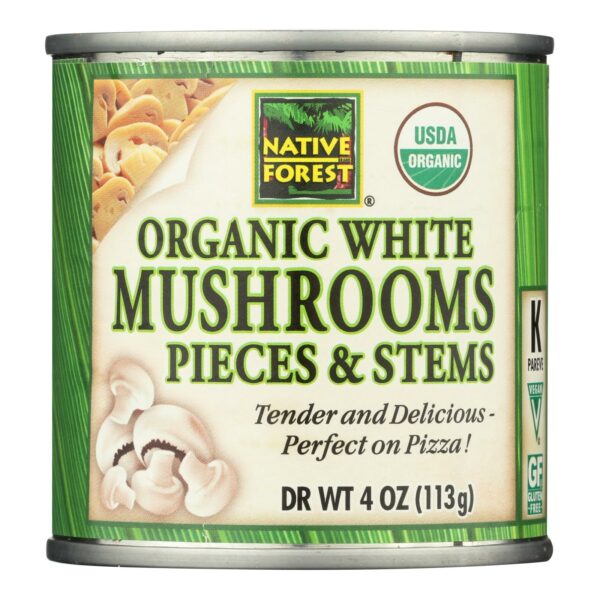 Organic White Mushroom Pieces and Stems