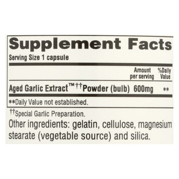 Aged Garlic Extract Cardiovascular Extra Strength Reserve