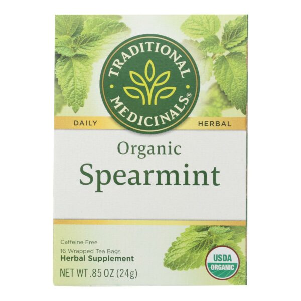 Organic Spearmint Caffeine Free Herbal Tea 16 Tea Bags