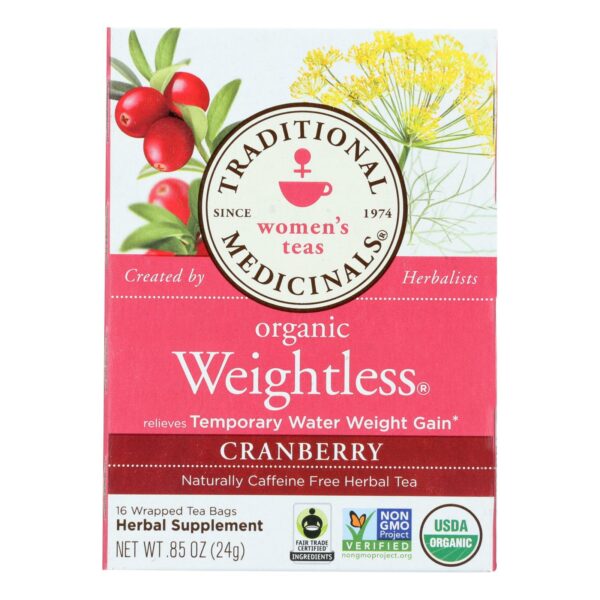 Organic Weightless Cranberry Herbal Tea 16 tea bags