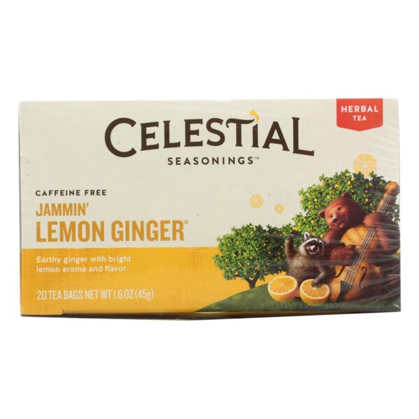 Jammin' Lemon Ginger Herbal Tea Caffeine Free 20 Tea Bags