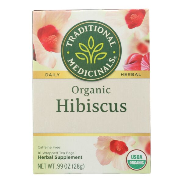 Organic Hibiscus Caffeine Free Herbal Tea 16 Tea Bags