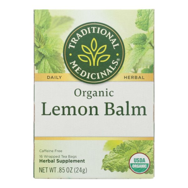 Organic Lemon Balm Caffeine Free Herbal Tea 16 Tea Bags