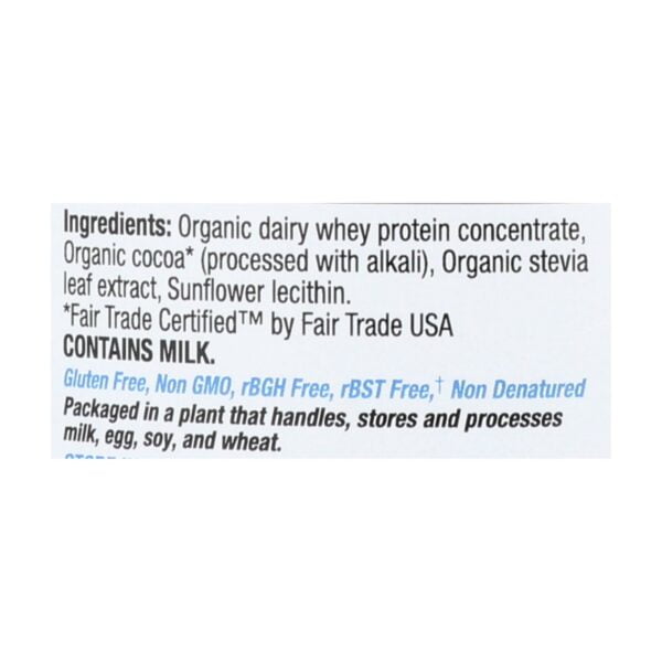 Grass Fed Organic Whey Protein Fair Trade Dark Chocolate