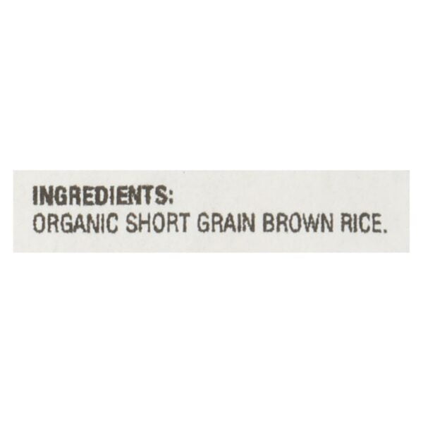 Organic Short Grain Brown Rice