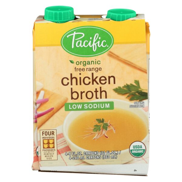 Organic Free Range Chicken Broth Low Sodium 4 count (8 oz each)