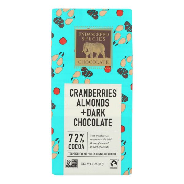 Dark Chocolate Bar with Cranberries & Almonds