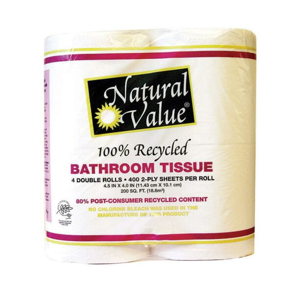 100% Recycled Bathroom Tissue 4 Double Rolls