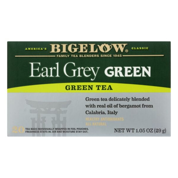 Earl Grey Green Tea Healthy Antioxidants 20 Tea Bags