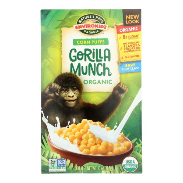 EnviroKidz Organic Corn Puffs Gorilla Munch Cereal