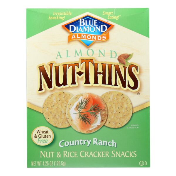 Almond Nut-Thins Nut And Rice Cracker Snacks Country Ranch