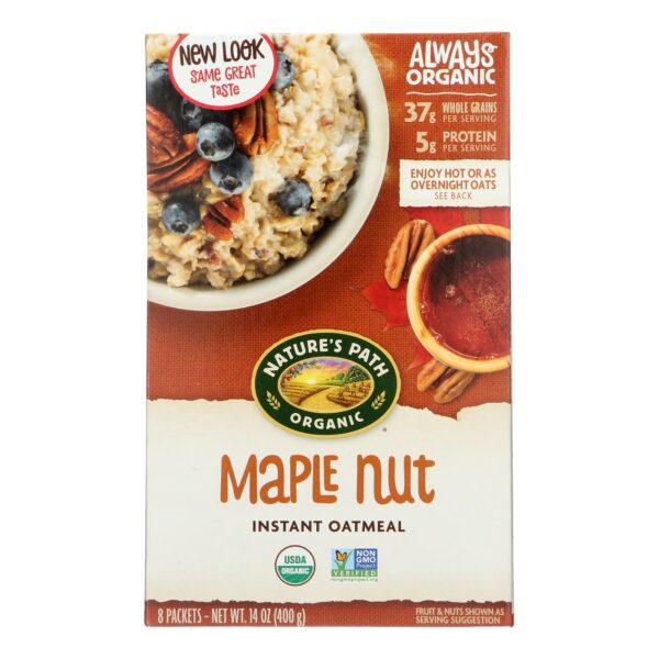 Organic Instant Hot Oatmeal Maple Nut 8 Packets