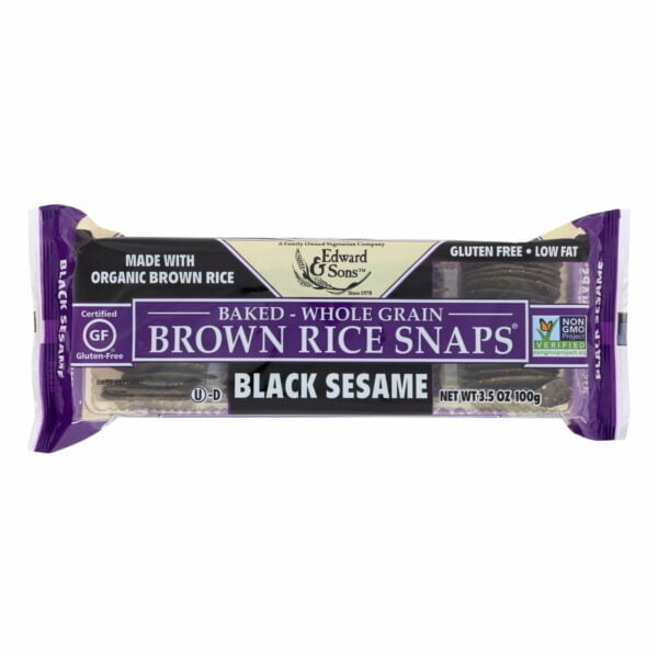 Baked Brown Rice Snaps Black Sesame