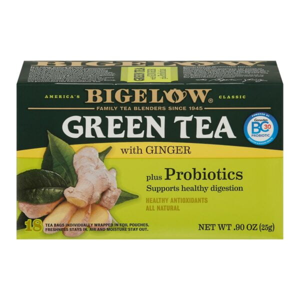 Green Tea with Ginger plus Probiotics 18 Bags