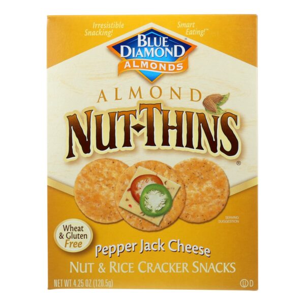 Almond Nut-Thins Cracker Snacks Pepper Jack Cheese