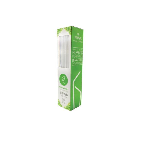 100% Compostable Plant-Based Straws 50ct Bx