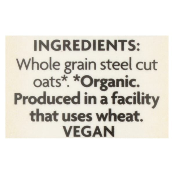 Organic Oven Toasted Oats Steel Cut