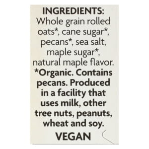 Organic Instant Hot Oatmeal Maple Nut 8 Packets