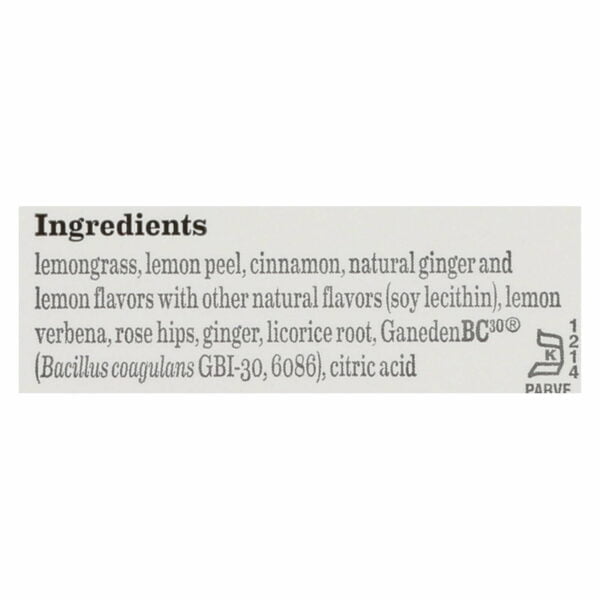 Lemon Ginger Herbal Tea Probiotics 18 Bags