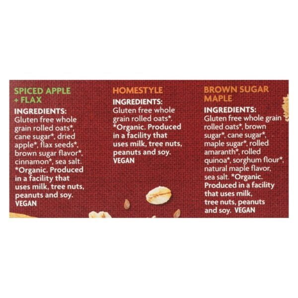 Organic Gluten Free Variety Pack Hot Oatmeal 8 Packets