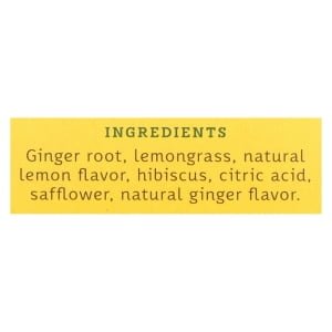 Lemon Ginger Herbal Tea Caffeine Free 20 Tea Bags