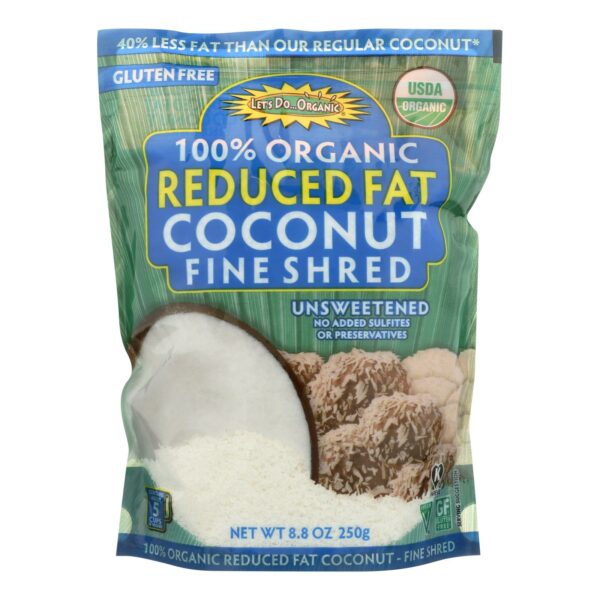 100% Organic Reduced Fat Shredded Coconut