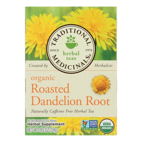 Organic Roasted Dandelion Root Herbal Tea 16 Tea Bags