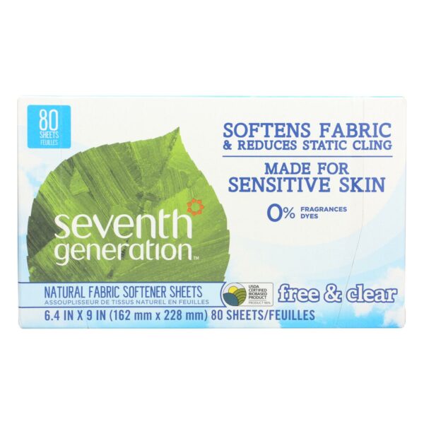 seventh generation fabric softener sheets free and clear 80 count